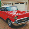 Red And White 57 Chevy Car Diamond Painting