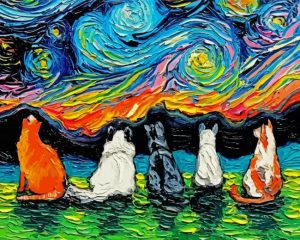 Starry Night Cats Diamond Painting