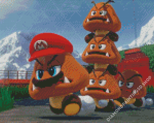 Super Mario Goombas Diamond Painting