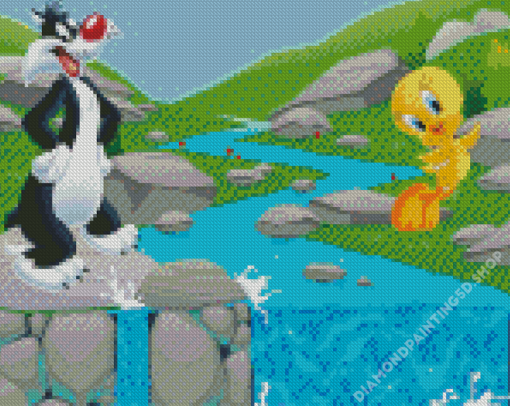 Sylvester and Tweety Animation Diamond Painting