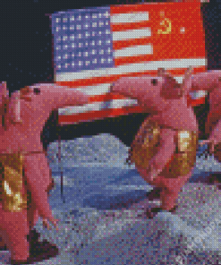 The Clangers With The American Flag Diamond Painting