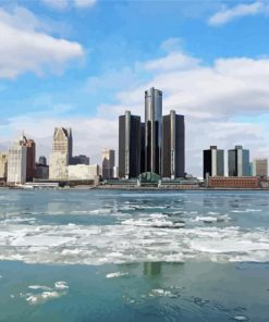 United States Detroit Skyline Diamond Painting