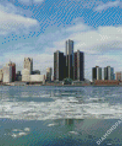 United States Detroit Skyline Diamond Painting