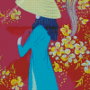 Vietnamese Girl In Ao Dai Diamond Painting