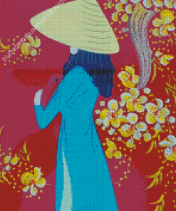 Vietnamese Girl In Ao Dai Diamond Painting