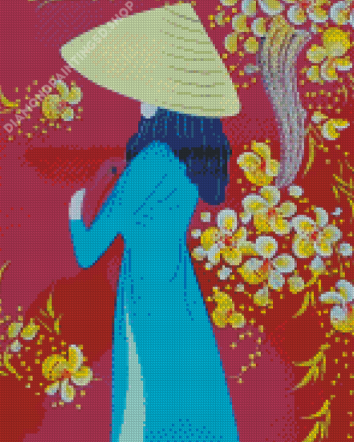 Vietnamese Girl In Ao Dai Diamond Painting