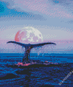 Whale Tail And Moon Diamond Painting