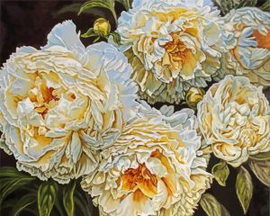 White Peonies Diamond Painting