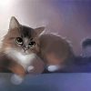 White Brown Cat Diamond Painting