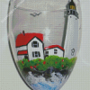 Wine Glass With Lighthouse Diamond Painting