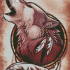 Wolf In Dream Catcher Art Diamond Painting