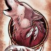 Wolf In Dream Catcher Art Diamond Painting