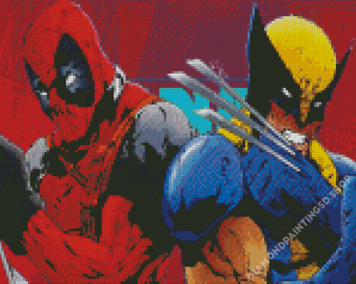 Wolverine Vs Deadpool Diamond Painting