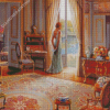 Woman By The Window In Victorian Room Diamond Painting