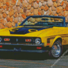 Yellow 72 Mustang Car Diamond Painting