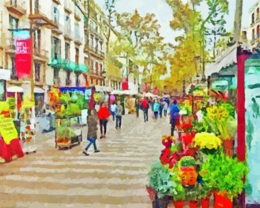 Abstract Las Ramblas Spain Art Diamond Painting