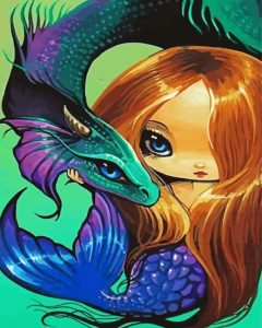 Aesthetic Dragon And Mermaid Diamond Painting