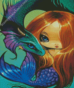 Aesthetic Dragon And Mermaid Diamond Painting