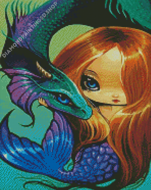 Aesthetic Dragon And Mermaid Diamond Painting