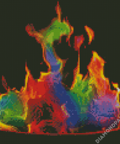 Aesthetic Flames Rainbow Art Diamond Painting