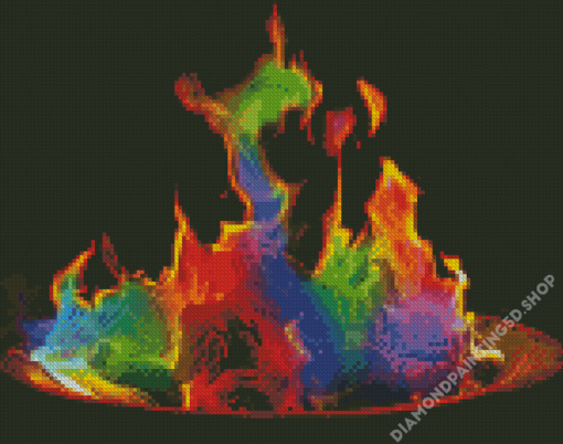 Aesthetic Flames Rainbow Art Diamond Painting