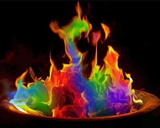 Aesthetic Flames Rainbow Art Diamond Painting