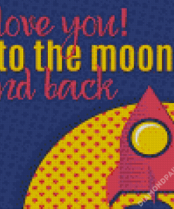 Aesthetic Love You To The Moon And Back Diamond Painting