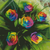 Aesthetic Rainbow Roses Diamond Painting
