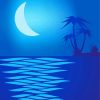 Aesthetic Beach Night View Illustration Diamond Painting