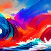 Aesthetic Colorful Waves Art Diamond Painting