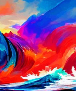 Aesthetic Colorful Waves Art Diamond Painting
