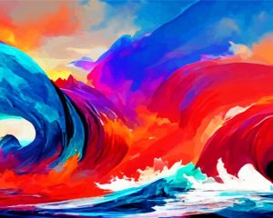 Aesthetic Colorful Waves Art Diamond Painting