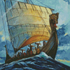 Aesthetic Viking Vessel Art Diamond Painting