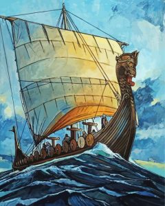 Aesthetic Viking Vessel Art Diamond Painting