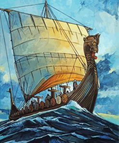 Aesthetic Viking Vessel Art Diamond Painting