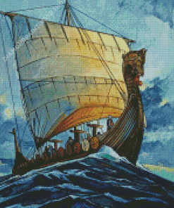 Aesthetic Viking Vessel Art Diamond Painting