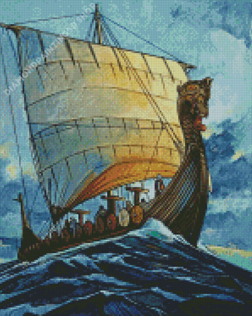 Aesthetic Viking Vessel Art Diamond Painting