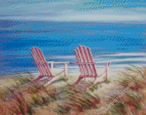 Aesthetic White Adirondack Chairs Diamond Painting