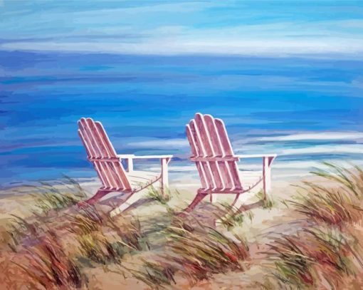 Aesthetic White Adirondack Chairs Diamond Painting