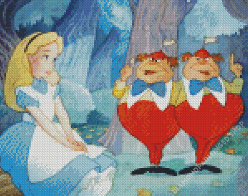 Alice And Tweedledee And Tweedledum Diamond Painting