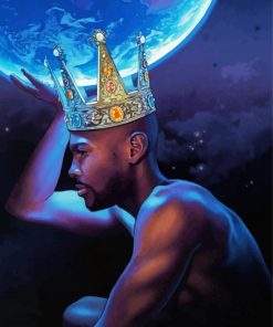 Black King Diamond Painting