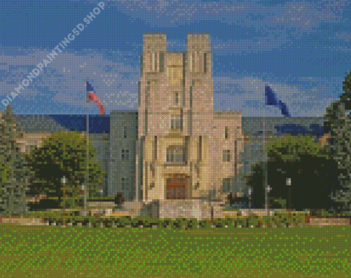 Burruss Hall Virginia Tech Diamond Painting