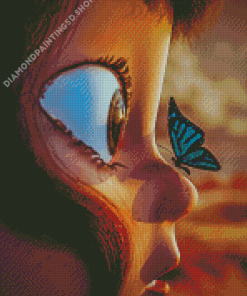 Butterfly Girl Illustration Diamond Painting