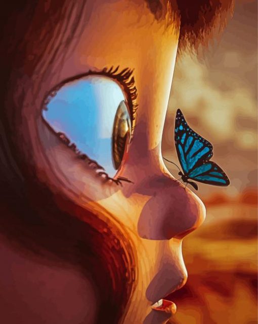 Butterfly Girl Illustration Diamond Painting