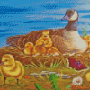 Canada Geese And Goslings Art Diamond Painting