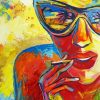 Colorful Smoking Woman Pop Art Diamond Painting
