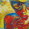 Colorful Smoking Woman Pop Art Diamond Painting