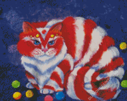 Colorful Kitten And Candy Diamond Painting