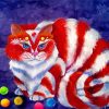 Colorful Kitten And Candy Diamond Painting