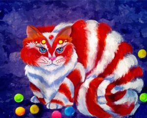 Colorful Kitten And Candy Diamond Painting